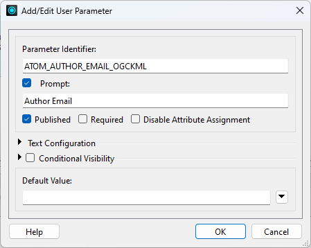Add/Edit User Parameter dialog